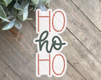 Ho Ho Ho Plaque Cookie Cutter - Perfect for Holiday, Santa, Christmas Theme - Cutter for Dough, Fondant, Clay and More (#CCK518)