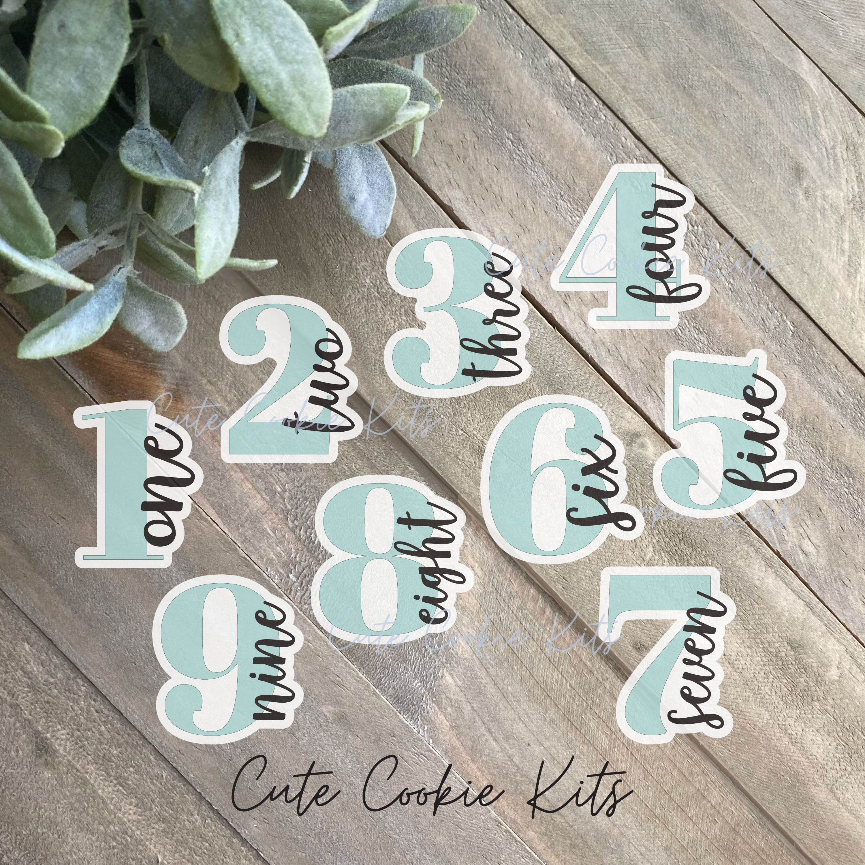 Single Number Cookie Cutters - Classic, Script Font - Single Digit ...