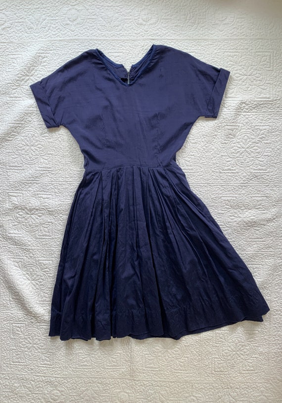 50s Joan Doris Fashions short sleeved pleated dres