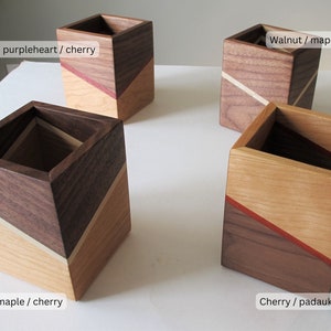 Wooden pen holder, Walnut desk caddy, Wood desk organizer bild 2