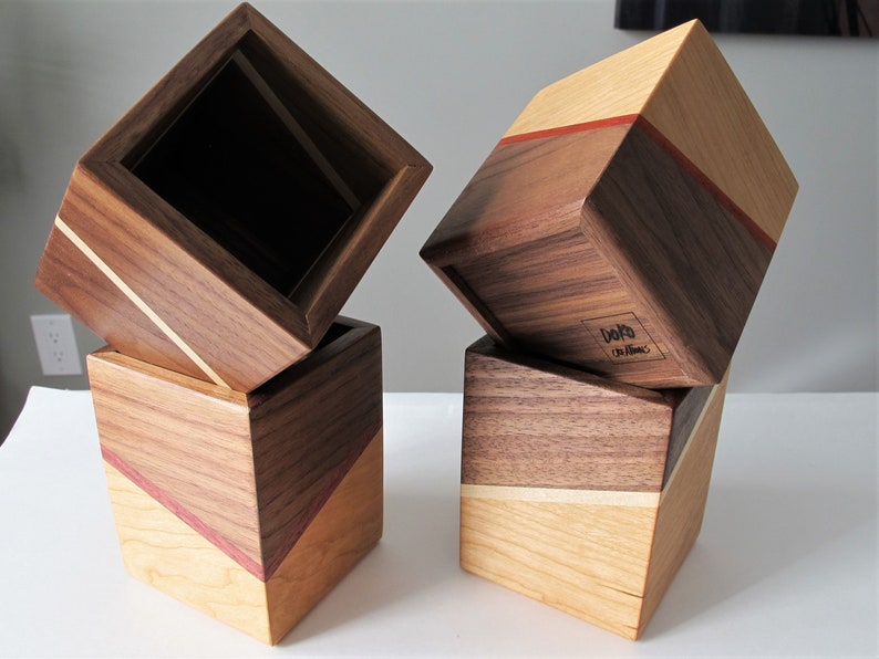 Wooden pen holder, Walnut desk caddy, Wood desk organizer bild 6