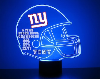 New York Giants LED Night Light, Personalized Sports Fan Lamp