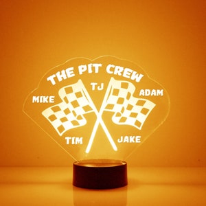 Light up Racing Flags, Custom Engraved Night Light, Personalized Free ...