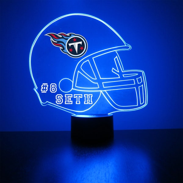 Tennessee Titans, LED Football Sports Fan Lamp, Custom Made Night Light, Personalized Free, 16 Color Option, Featuring Licensed Decal