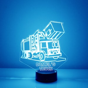 Garbage Truck Night Light Personalized Free LED Night Lamp With