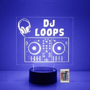 Acrylic Light Up DJ Mix Board, Custom Engraved Night Light, Personalized Free,16 Color Options with Remote Control, Musician Gift