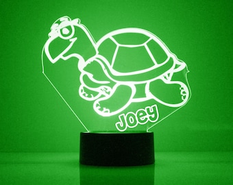 Light Up Schildkröte, personalisiertes Nachtlicht, 16 Farboptionen mit Fernbedienung, Niedliche Schildkröte Schreibtischlampe