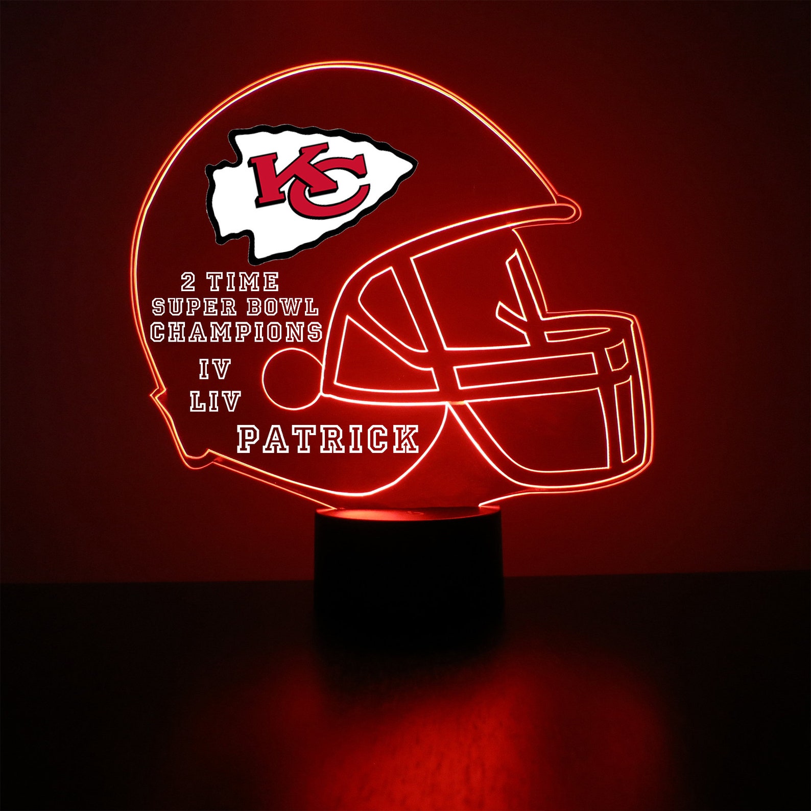 Kansas City Chiefs LED Football Sports Fan Lamp Custom Made Etsy