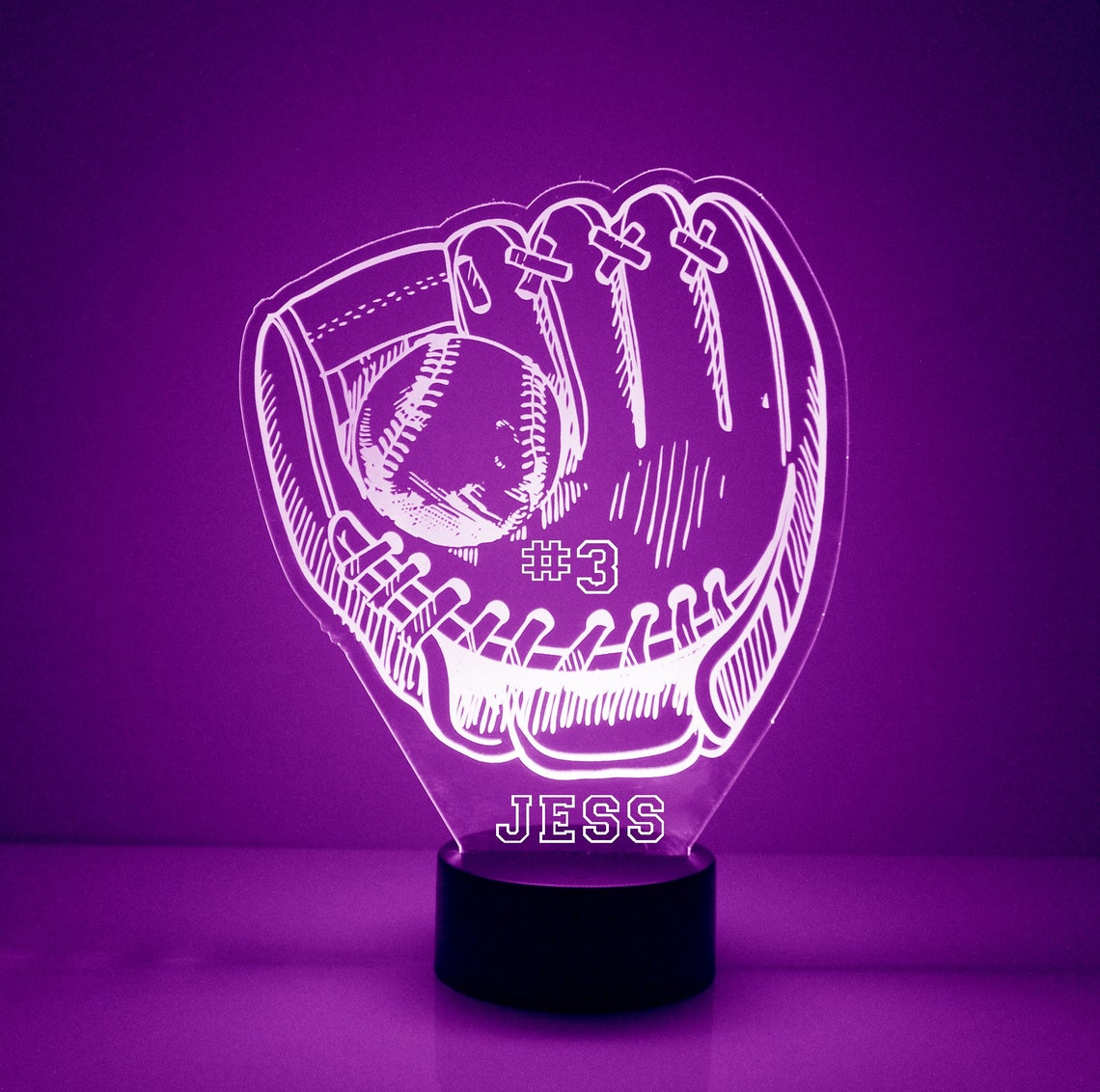 Light up Baseball Glove Custom Engraved Night Light Etsy