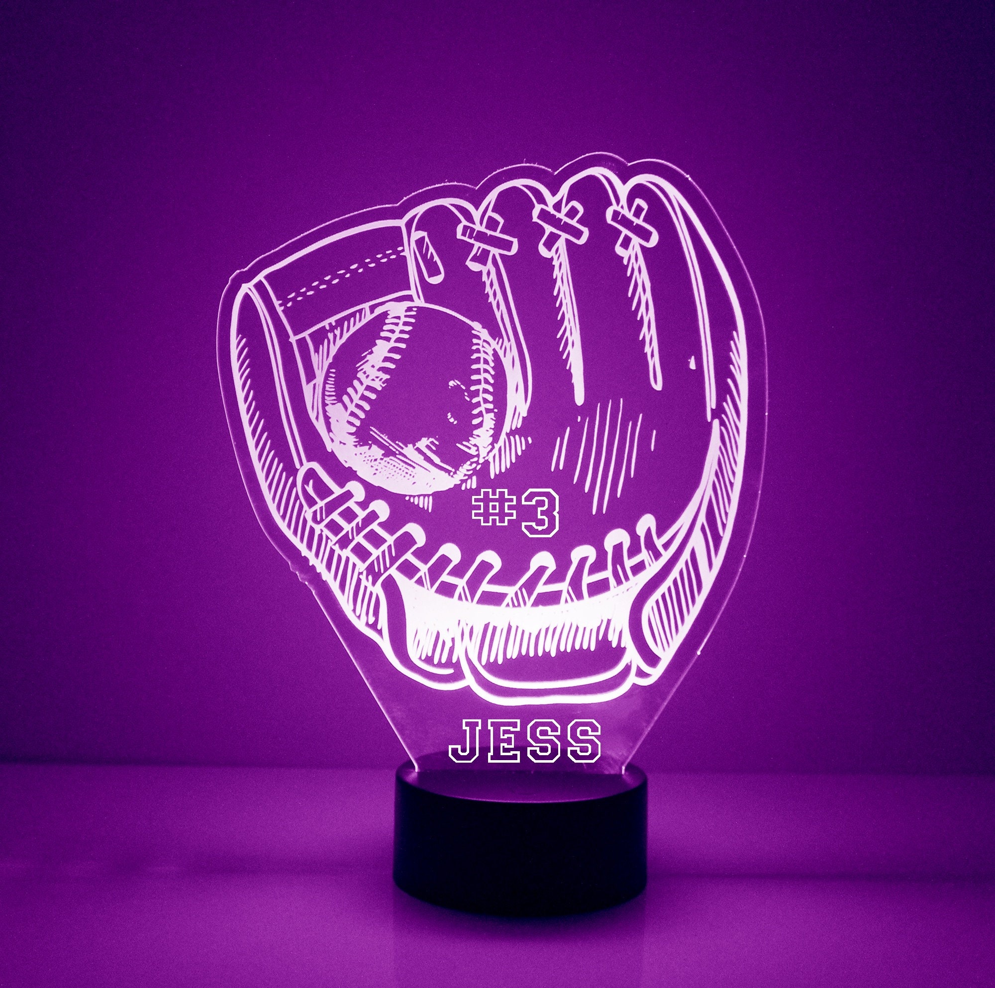 Light up Baseball Glove Custom Engraved Night Light Etsy