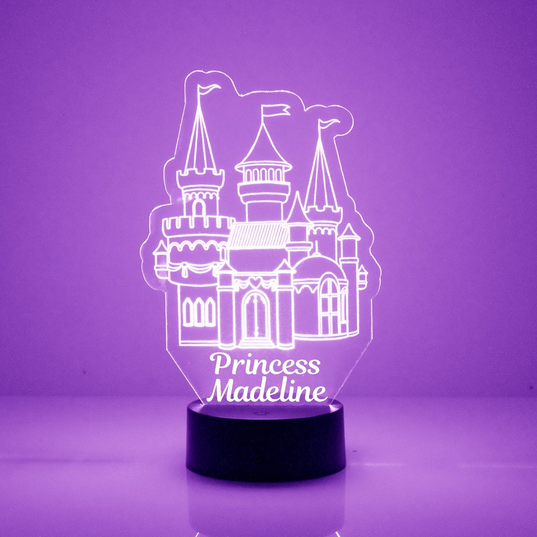 Light up Castle, Princess Decor, Custom Engraved Kid's Room LED Night ...
