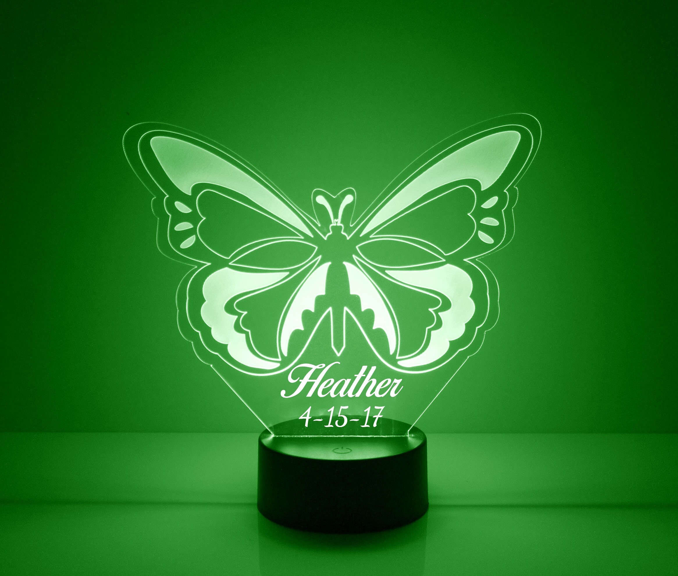 Light up Butterfly Custom Engraved Night Light Personalized Etsy