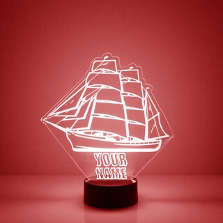 Lampada 3D LED A Forma Di Barca A Vela – Illusione Ottica Con Telecomando E 16 Colori – Regalo Per Bambini