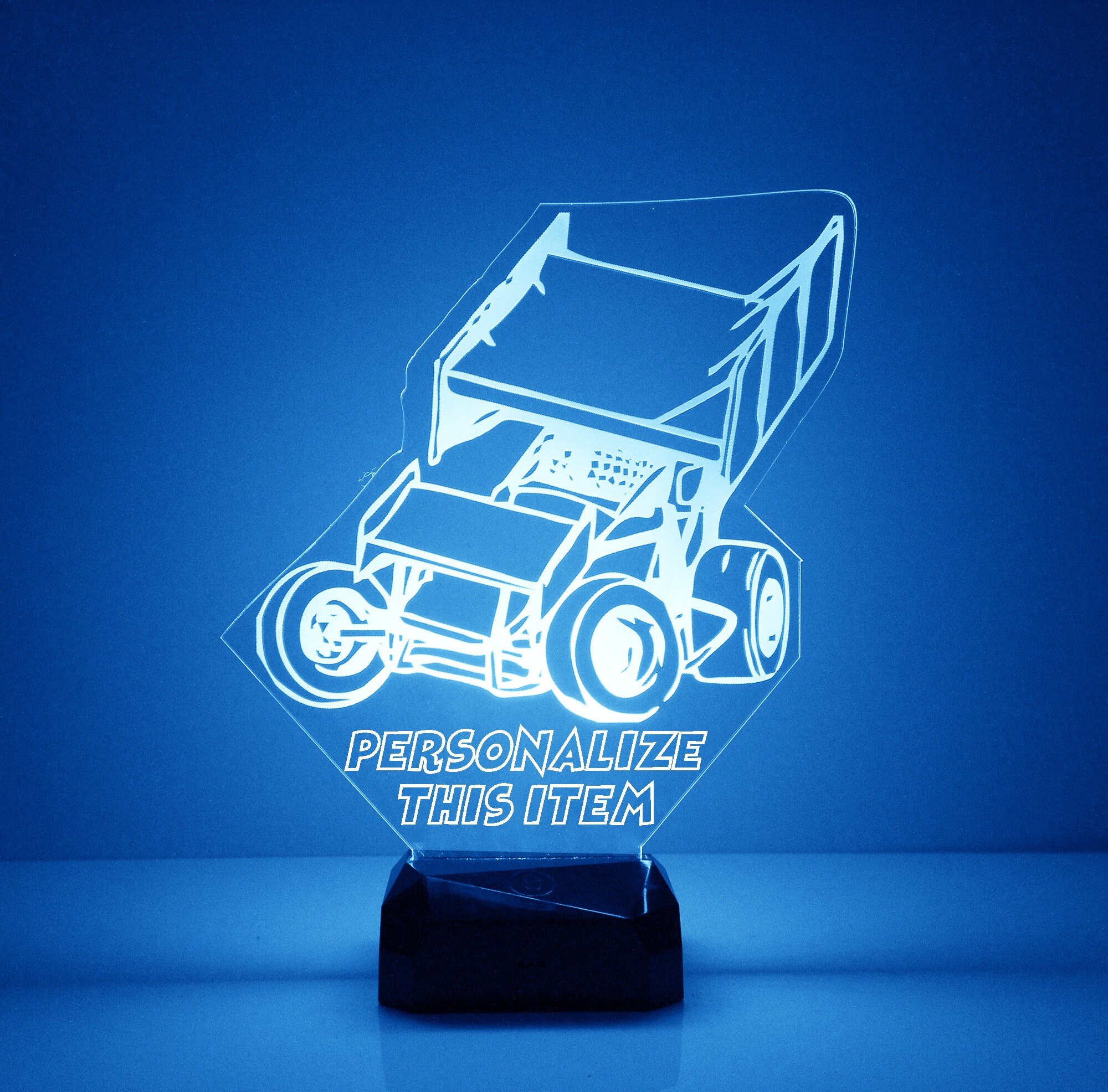 Sprint Car Racing Light Up, Custom Engraved Night Light, Personalized ...