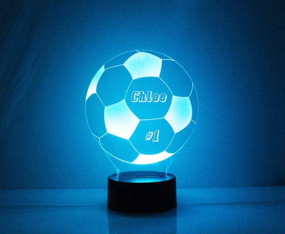 Light up Soccer Ball, Custom Engraved Night Light, Personalized Free, 16  Color Options With Remote Control 