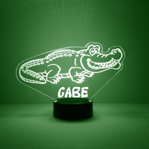 Alligator Light Up, personalisiertes Nachtlicht, 16 Farboptionen mit Fernbedienung, Gator Schreibtischlampe, Alligator Geschenk
