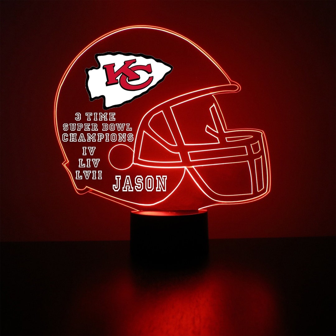 Kansas City Chiefs, LED Football Sports Fan Lamp, Custom Made Night