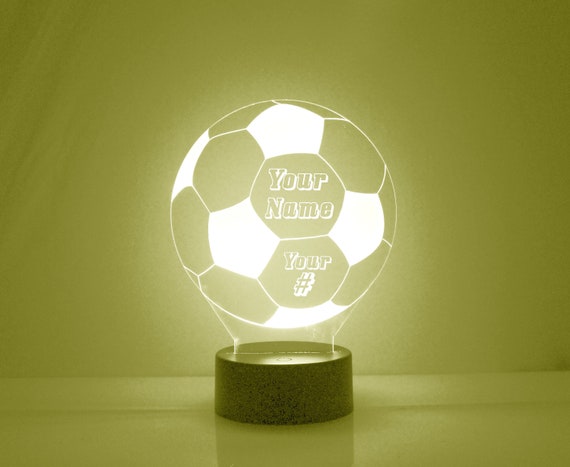 Light up Soccer Ball, Custom Engraved Night Light, Personalized Free, 16  Color Options With Remote Control 