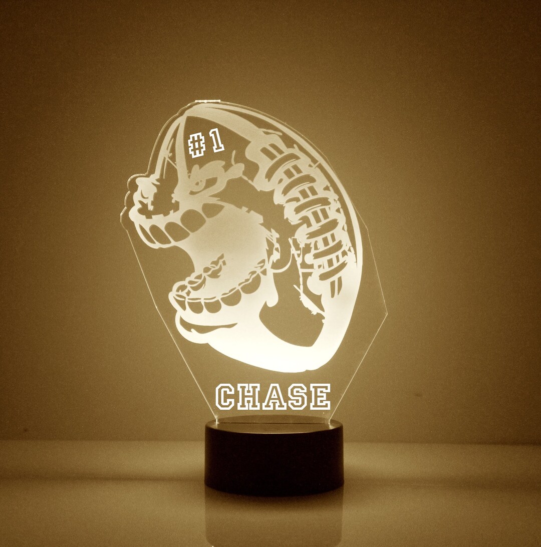 Light up Football, Custom Engraved Night Light, Personalized Free, 16 ...