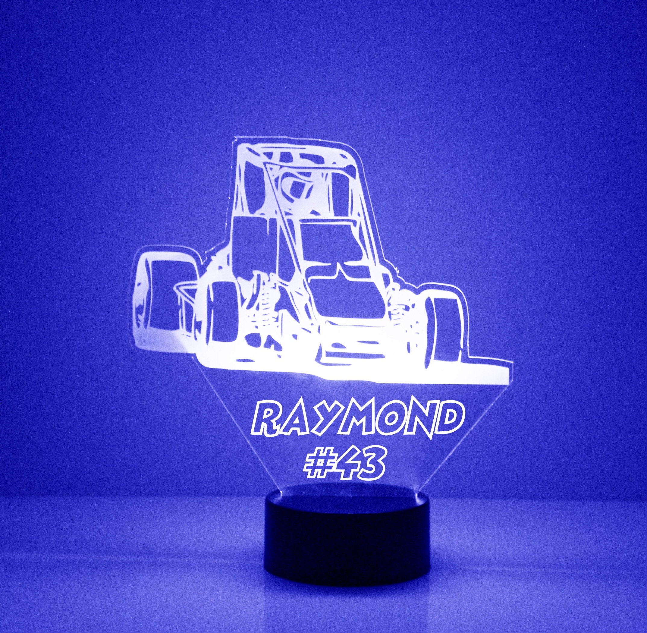 Racer Car Light Up Custom Engraved Night Light Personalized Etsy