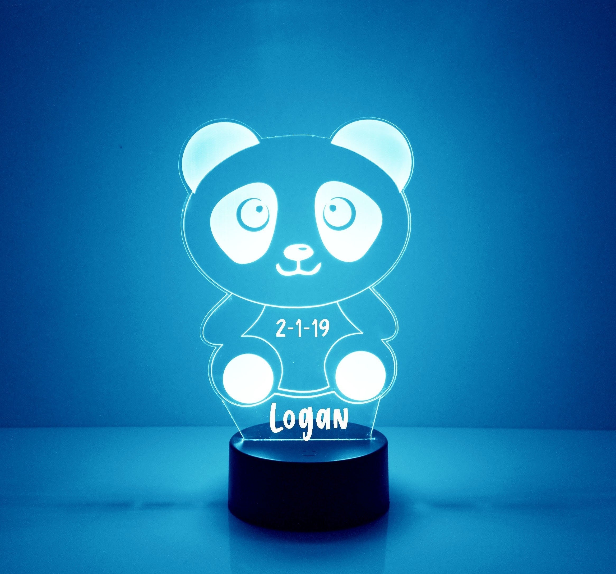 Lampe de chevet enfant ours Panda blue