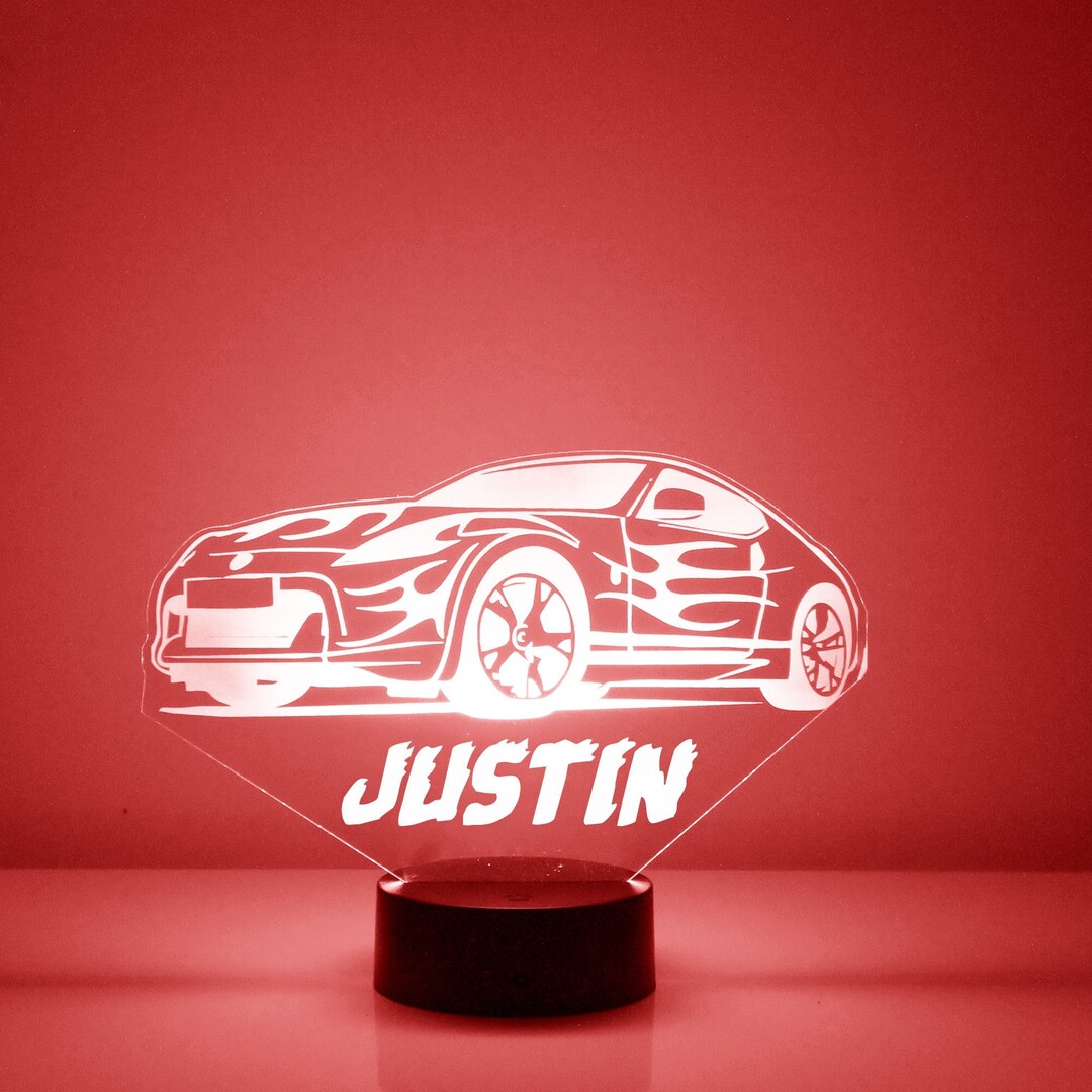 Light up Sports Car Custom Engraved Night Light Personalized Etsy