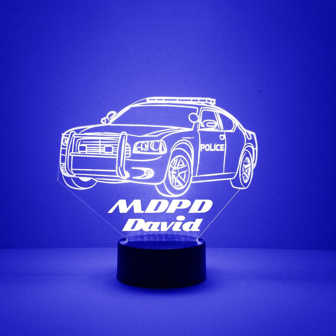 Light up Police Car, Custom Engraved Night Light, Personalized Free, 16 ...
