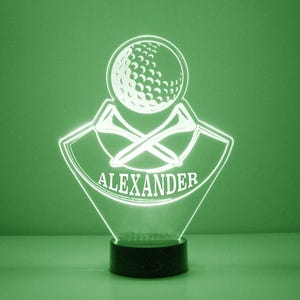 Golf Theme Desk Lamp, Custom Engraved Night Light, Personalized Free, 16 Color Options,w/Remote Control, Best Fathers Day Gift, Golfers Gift