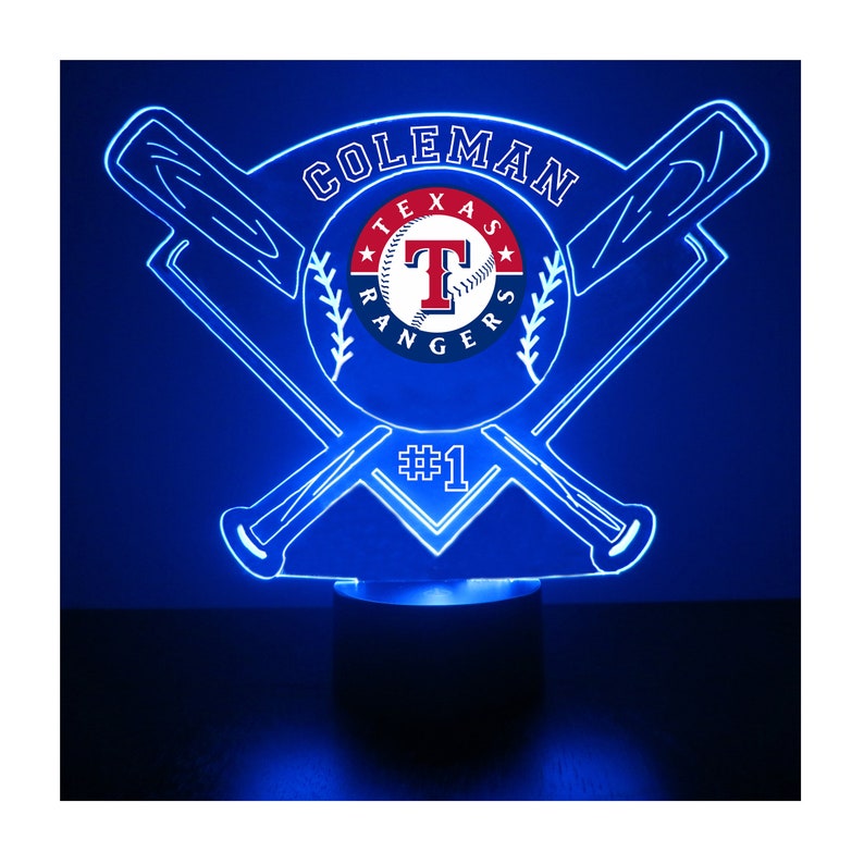 Texas Rangers LED Baseball Sports Fan Lamp Light Up Custom | Etsy