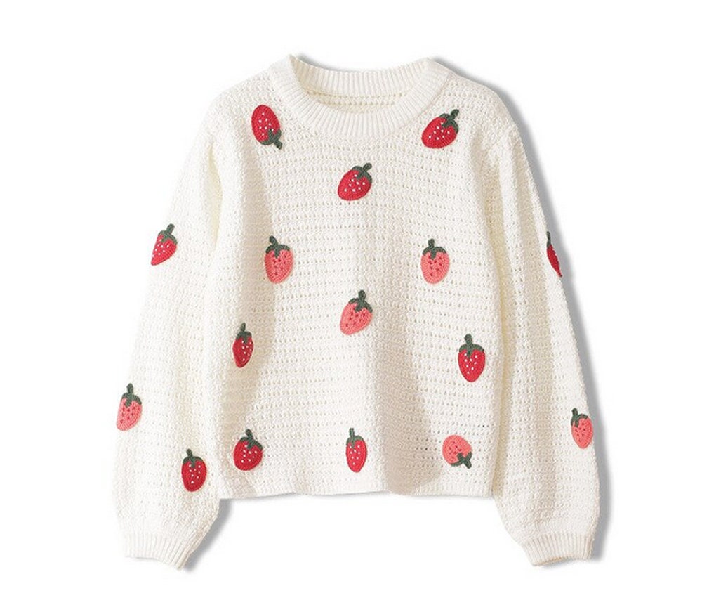 Crochet Strawberry Sweater Jumper Pullover | Etsy