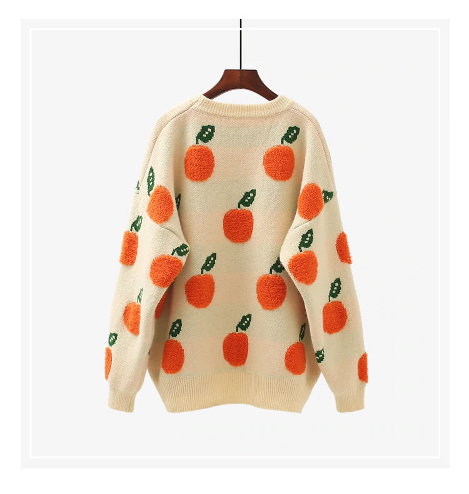 Orange Fruit Knit Sweater Jumper Pullover Etsy