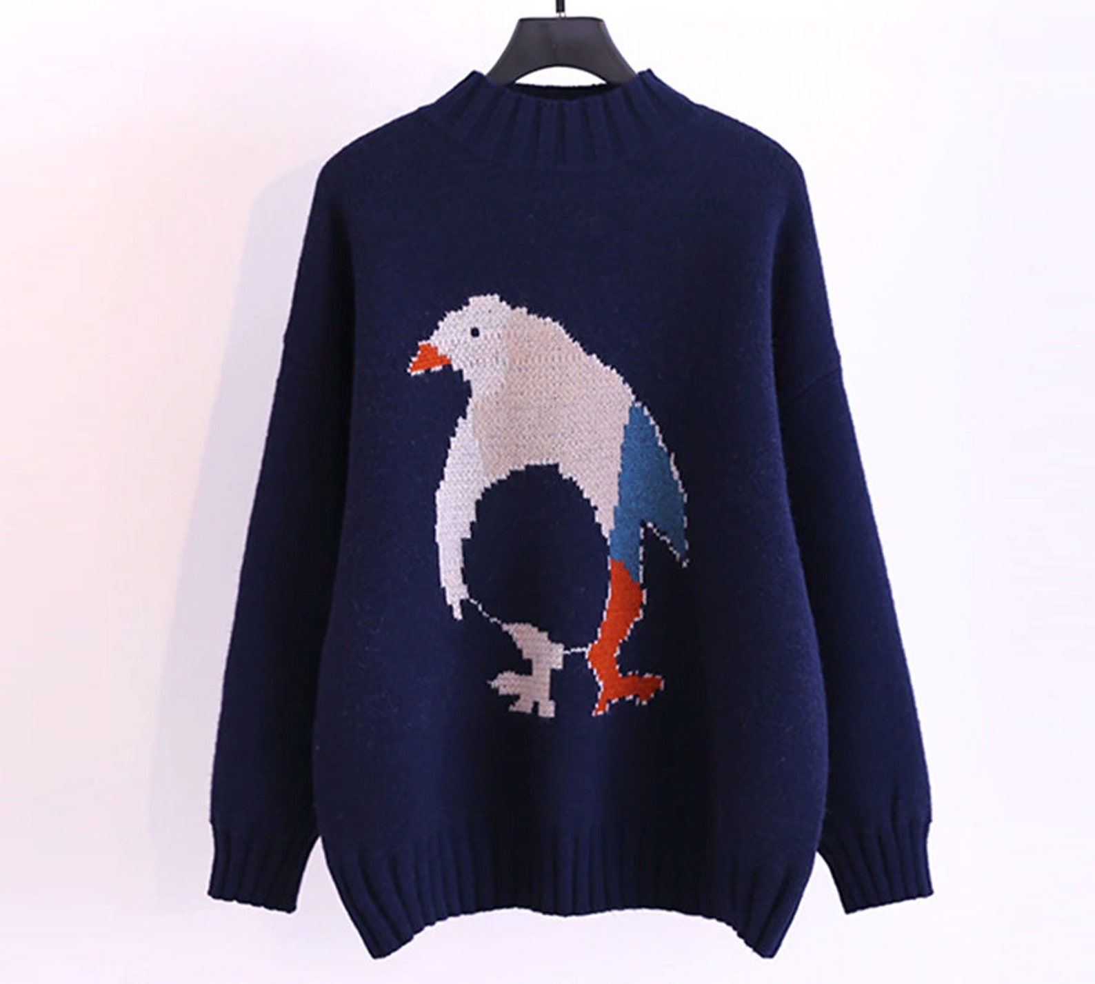 Penguin Animal Knit Sweater Jumper Pullover | Etsy