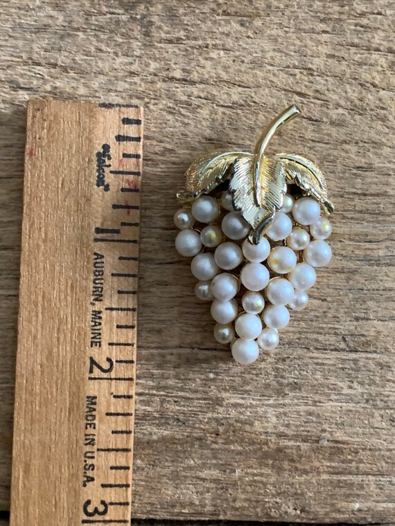 Antique brass pearl pin - image 3