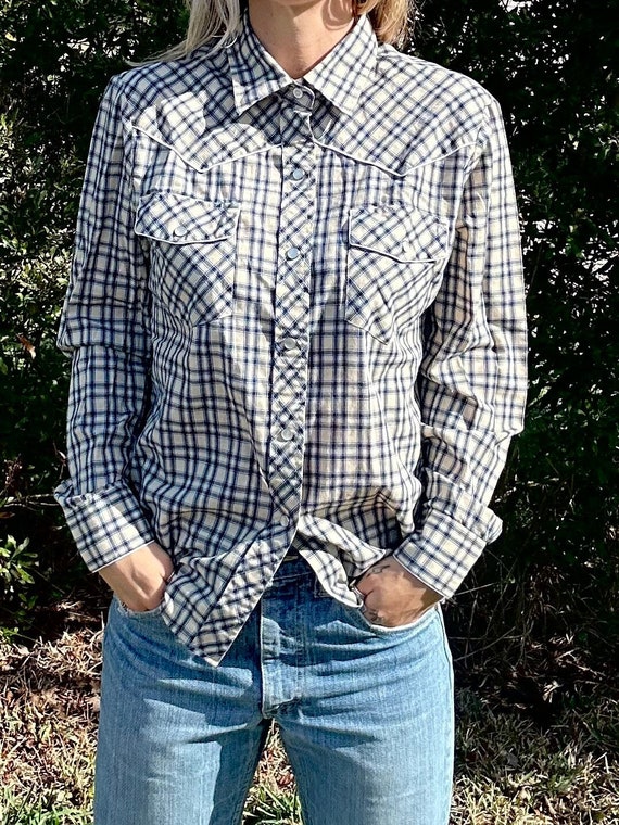 1970s Sears Western Plaid Button Down