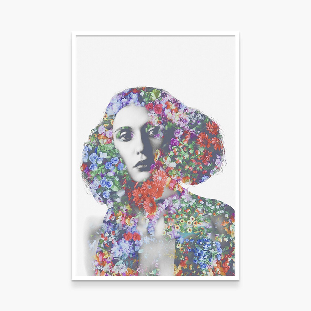 Abstract Flower Lady Wall Print Digital Art Abstract Art Home Decor ...