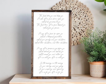 The Blessing Song Lyrics Sign: Christian Scripture Wall Decor