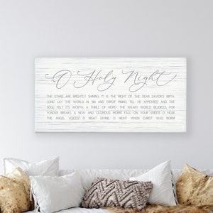 O Holy Night Canvas Sign: Christian Christmas Wall Decor