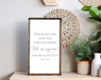 Psalm 118 24 sign, Bible Verse Wall Art, Scripture Signs, This Is The Day That The Lord Has Made Sign, Wood Signs, Christian Wall Decor