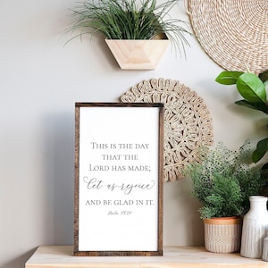 Psalm 118 24 sign, Bible Verse Wall Art, Scripture Signs, This Is The Day That The Lord Has Made Sign, Wood Signs, Christian Wall Decor