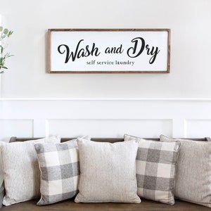 Laundry Sign, Wash And Dry, Laundry Room Decor, Farmhouse Laundry, Laundry Room Sign, Self Service Laundry Sign, Laundry Wall Decor