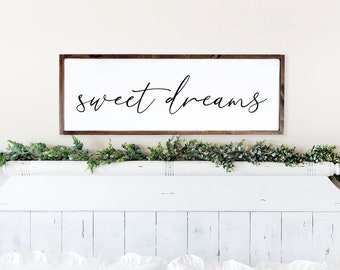 Sweet Dreams Wood Sign: Master Bedroom Wall Decor