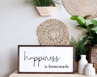 Happiness Is Homemade Sign, Kitchen Decor, Kitchen Signs, Farmhouse Decor, Wood Signs, Kitchen Wall Art, Kitchen Wall Decor