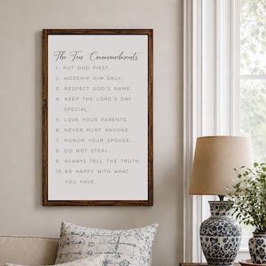 The Ten Commandments Sign, Kids Room Wall Decor, Commandments For Kids, Scripture Wood Sign,Christian Wall Art,The Ten Commandments for Kids