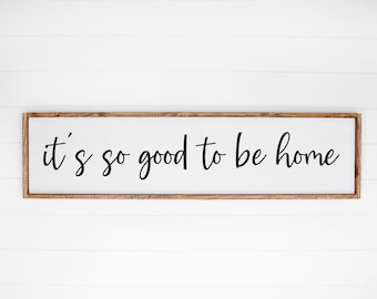 Letrero "¡Qué bien se siente estar en casa!", decoración de pared para sala de estar, estilo rústico, letreros de madera, arte mural para sala de estar