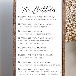 The Beatitudes, Scripture Sign, Bible Verse Wall Art, Wood Signs ...