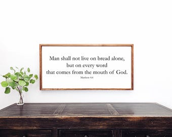Dining Room Wall Decor, Bible Verse, Scripture Signs, Farmhouse Wall Decor, Christian Bible Verse Sign, Wood Signs, Inspirational Wall Art
