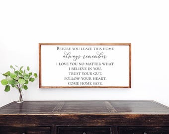 Before You Leave Wooden Sign: Entryway Wall Decor