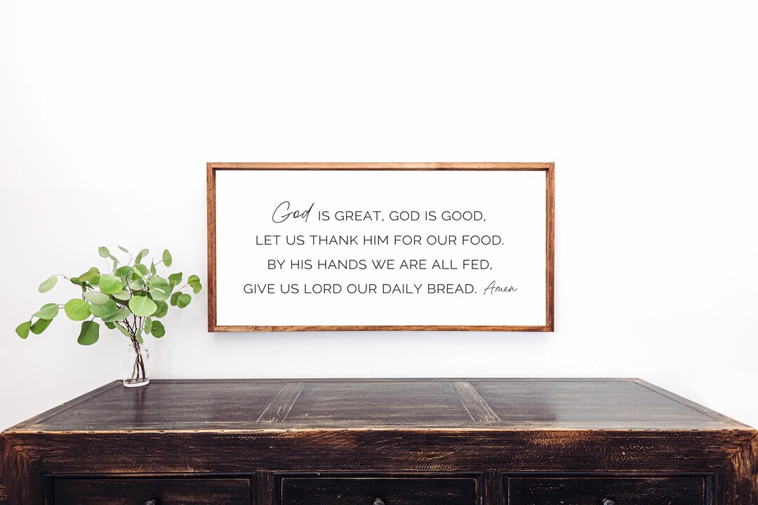 Farmhouse Kitchen Prayer Sign: Rustic Wood Christian Wall Art - Etsy