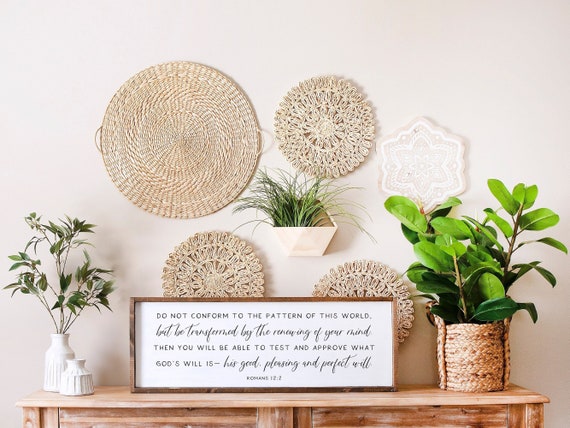 Romans 12:2 Wood Sign, Christian Scripture Wall Art