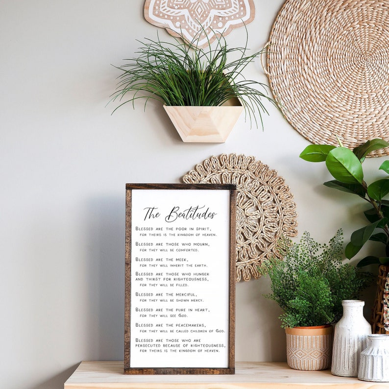 The Beatitudes, Scripture Sign, Bible Verse Wall Art, Wood Signs ...